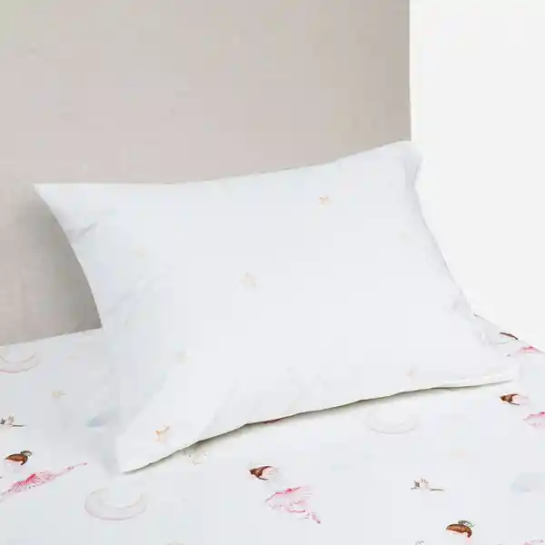 Funda Plumón Algodón Kids Reversible Ballet 1 Plaza Rosen