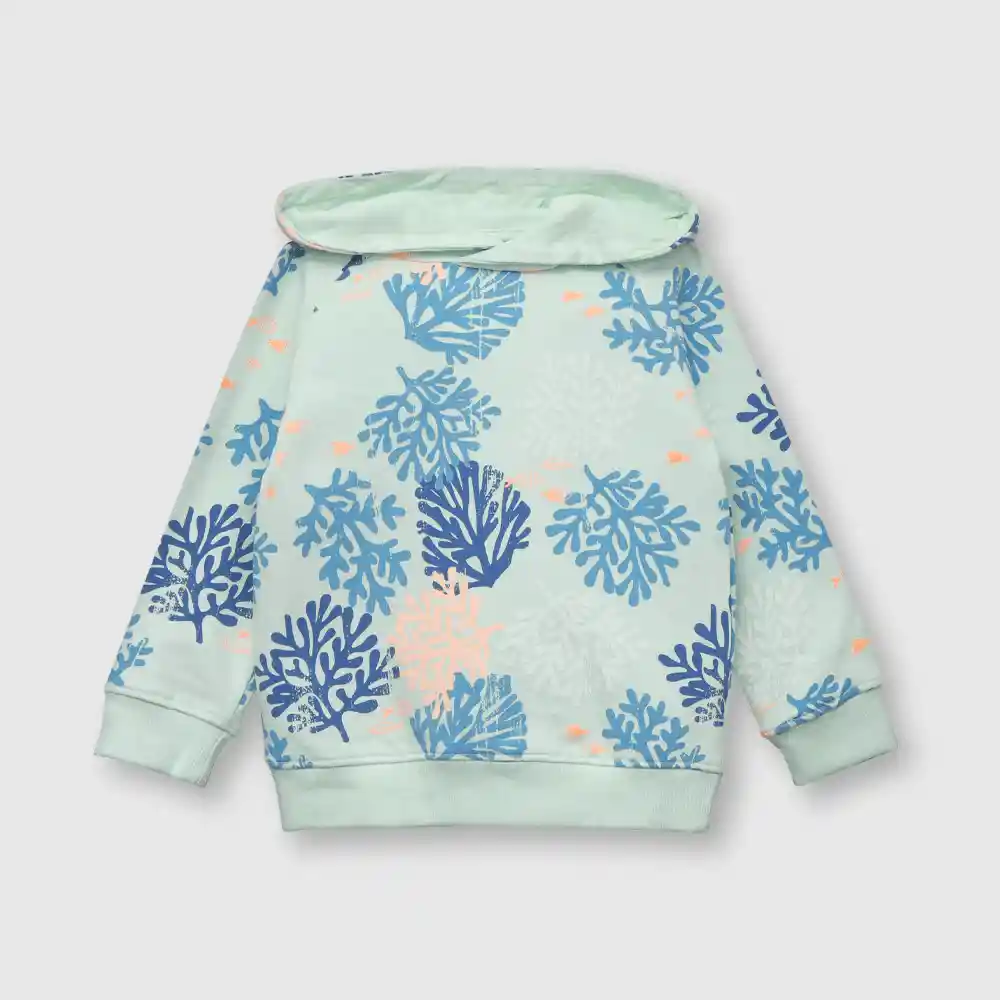 Polerón De Bebé Algas Niño Celeste Talla 9/12m