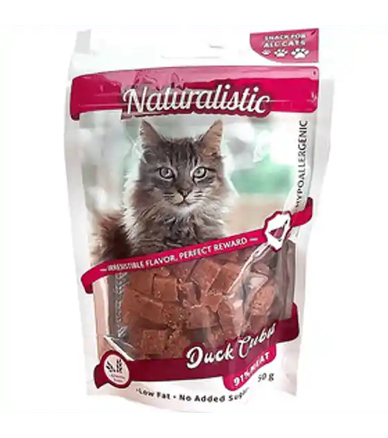 Naturalistic Snack para Gatos en Forma de Cubitos Sabor a Pato