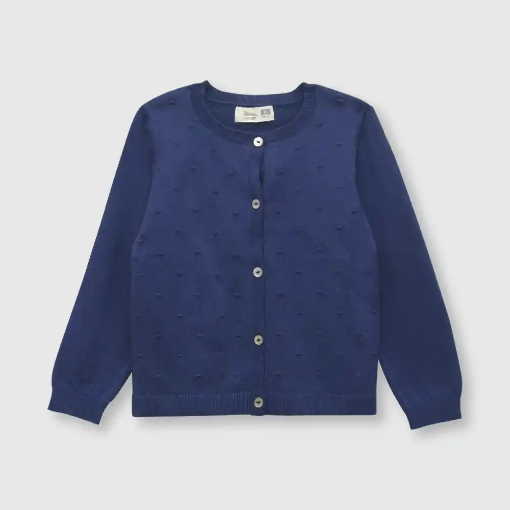 Chaleco De Bebé Clásico Niña Azul Talla 9/12m