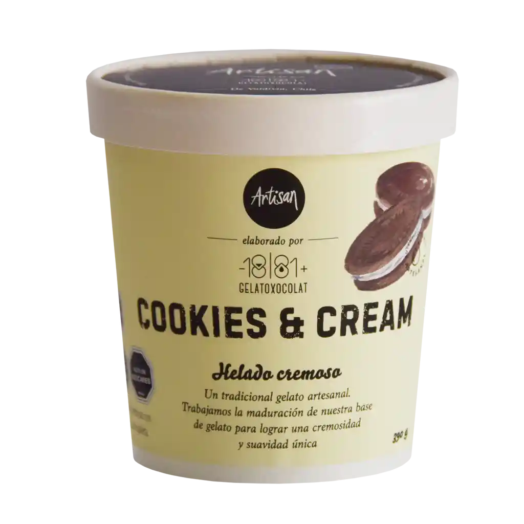 Artisan Helado Cremoso Sabor a Cookies & Cream