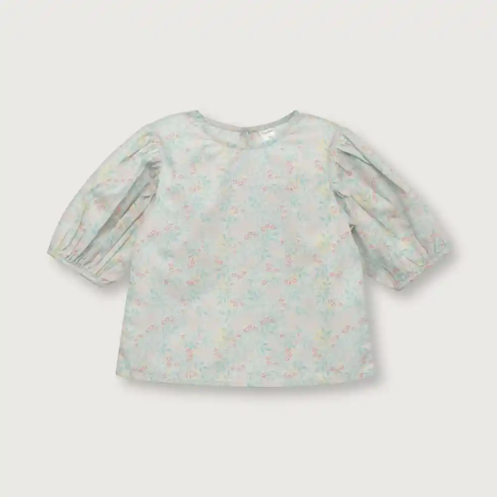 Blusa Flores Para Niña Aqua Talla 12M Opaline