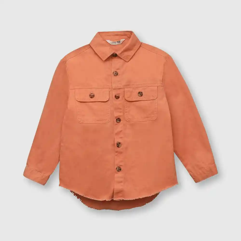 Chaqueta Sobrecamisa De Niña Naranja Talla 12a