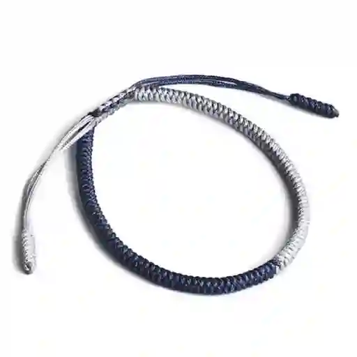 Pulsera Hilo Budista Azul Gris