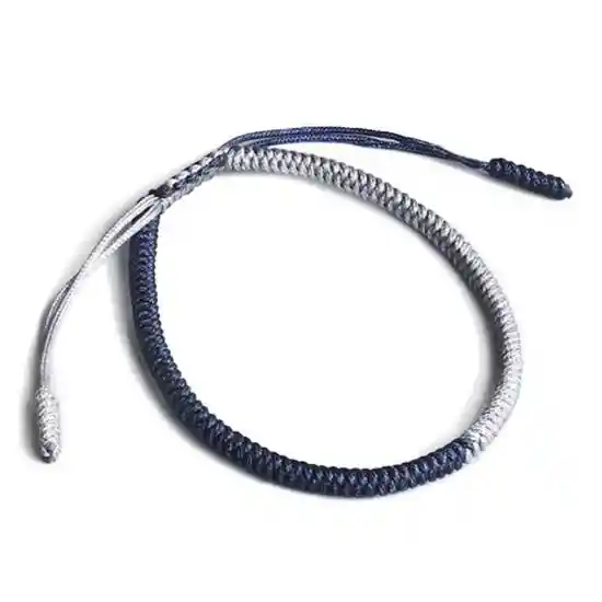 Pulsera Hilo Budista Azul Gris