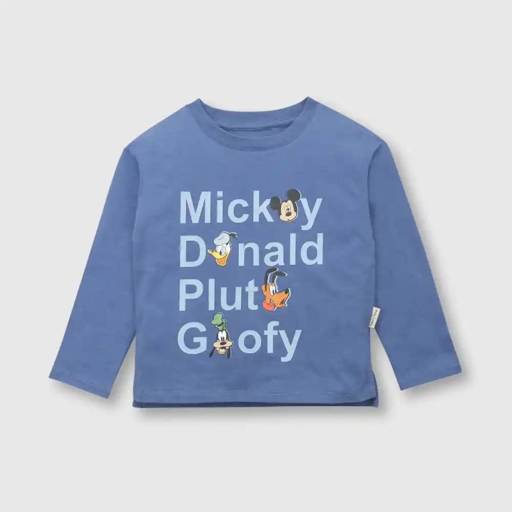 Polera Mickeyy Sus Amigos Para Bebé Azul T. 18/24 Meses