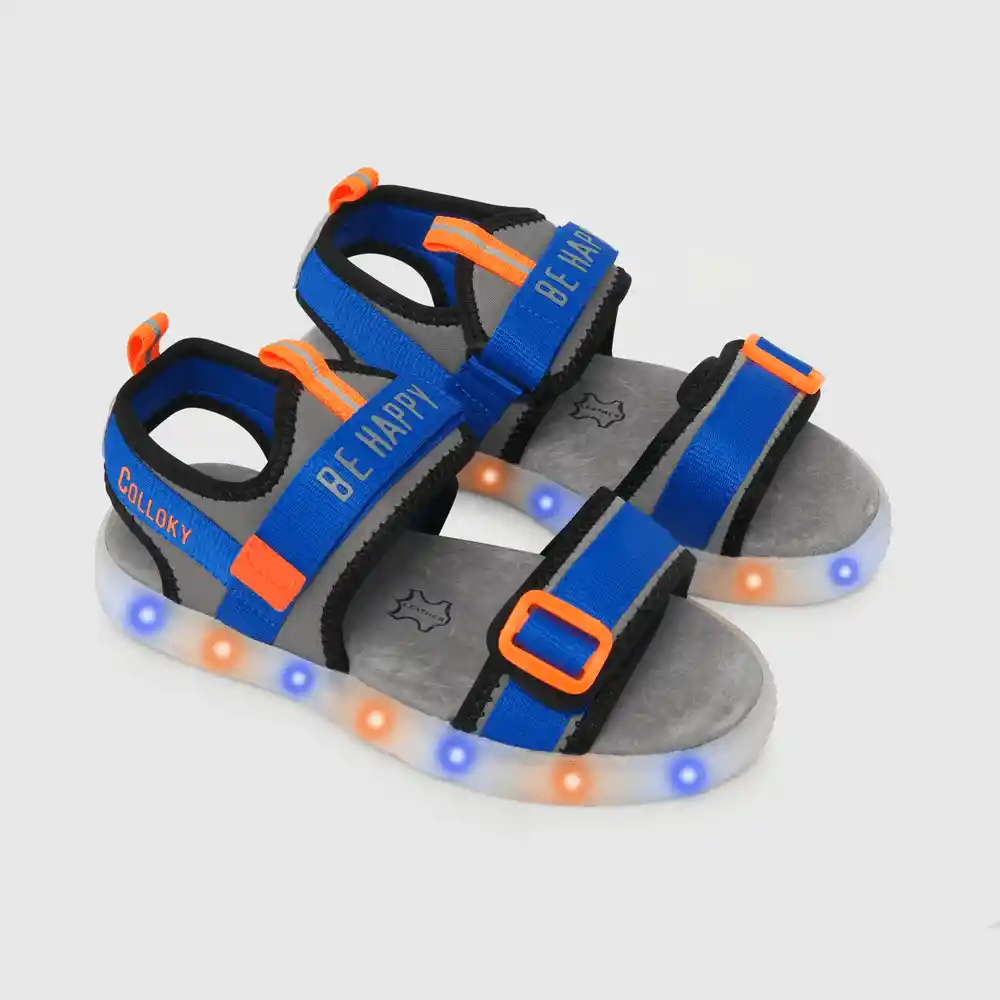 Sandalias Con Luces De Niño Gris Talla 36