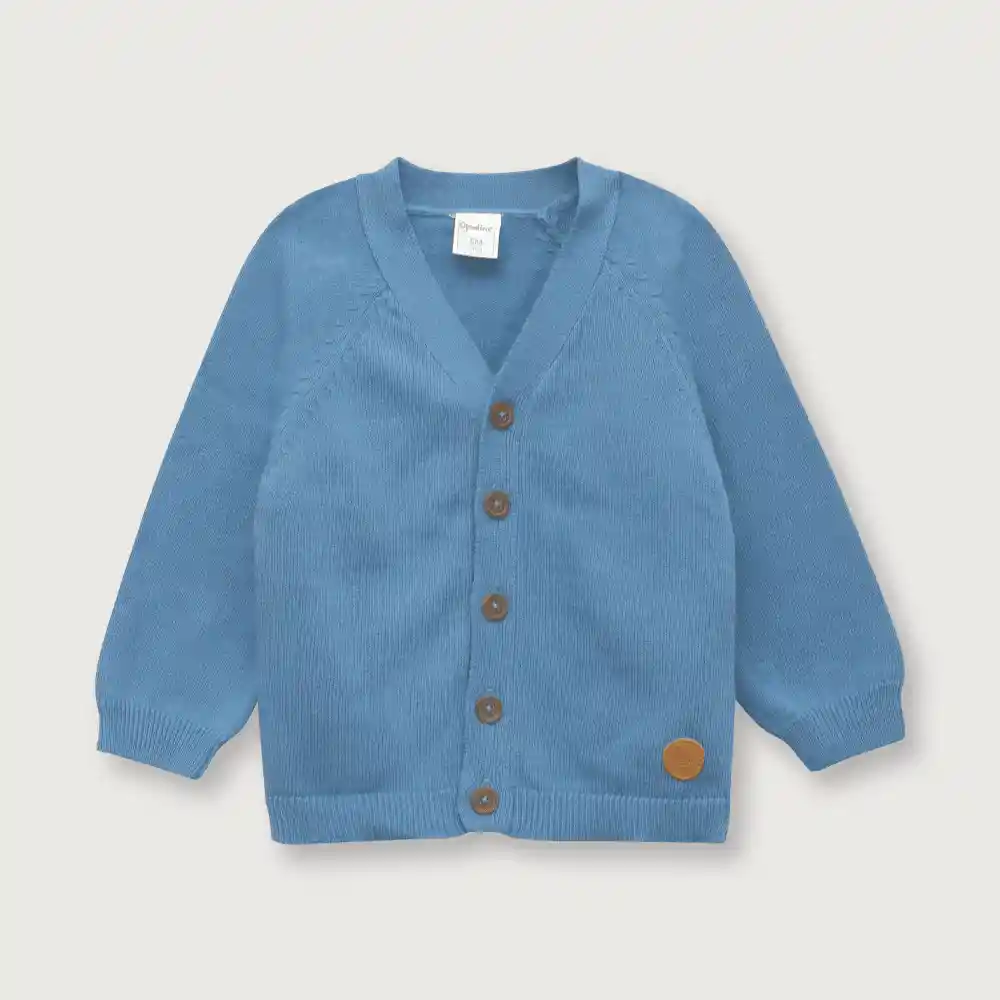 Chaleco Cuello En V De Niño Azul Talla 9m