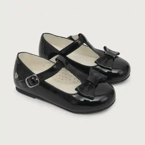 Zapatillas Reina Charol Niña Negro Talla 23 Opaline