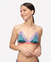 Lounge Bralette Dreamy Triángulo Encaje Petróleo XS