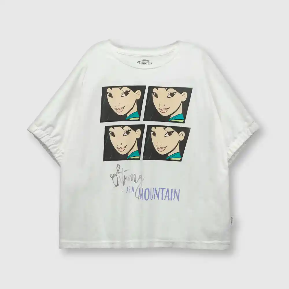 Polera Mulán De Niña Blanca Talla 4a