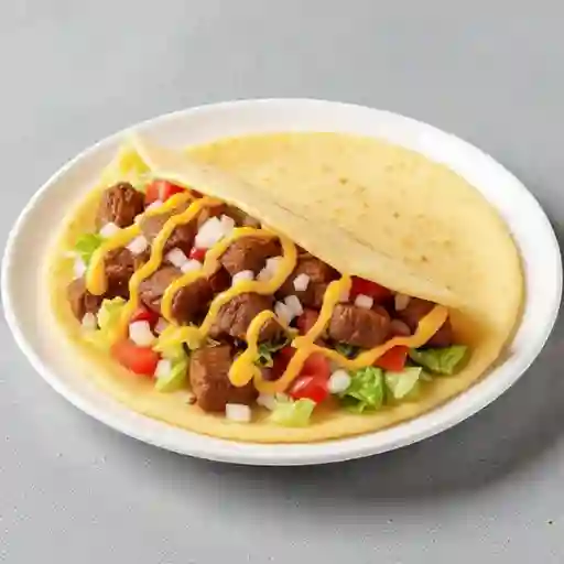 Arepa rellena con cerdo