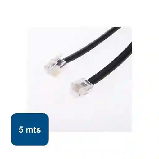 Macrotel Cable para Teléfono Plano Negro