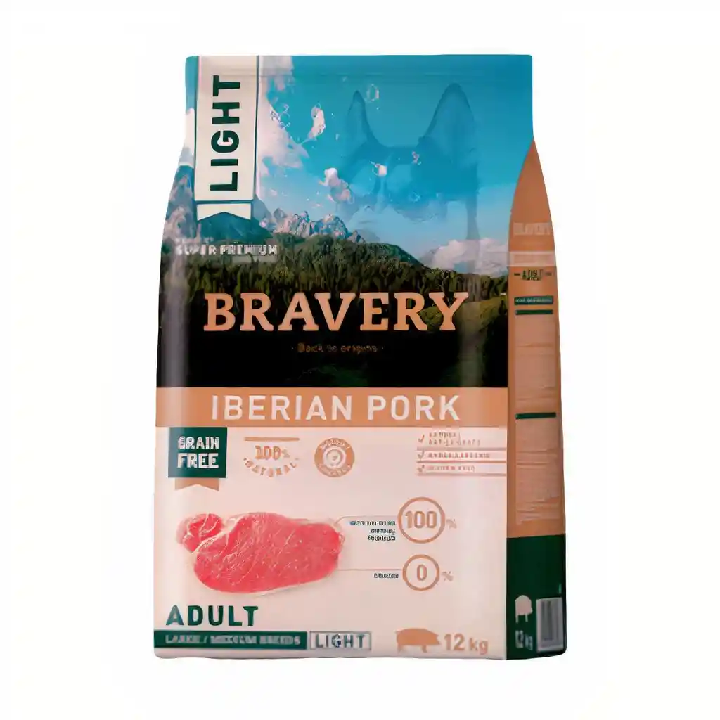Raza Bravery Alimento Para Perro Cerdo Pequeña Light 7 Kg