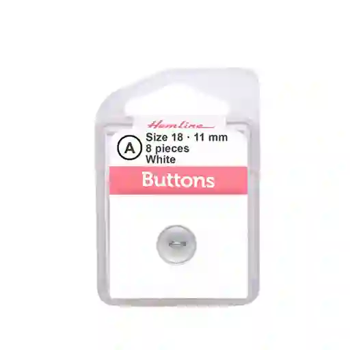 Botón Plástico Básico Blanco Hb00118.01 11mm 8