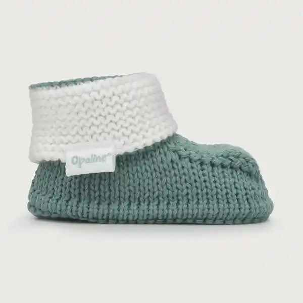 Pantuflas Tejida Lisa de Niño Bebé Menta Opaline