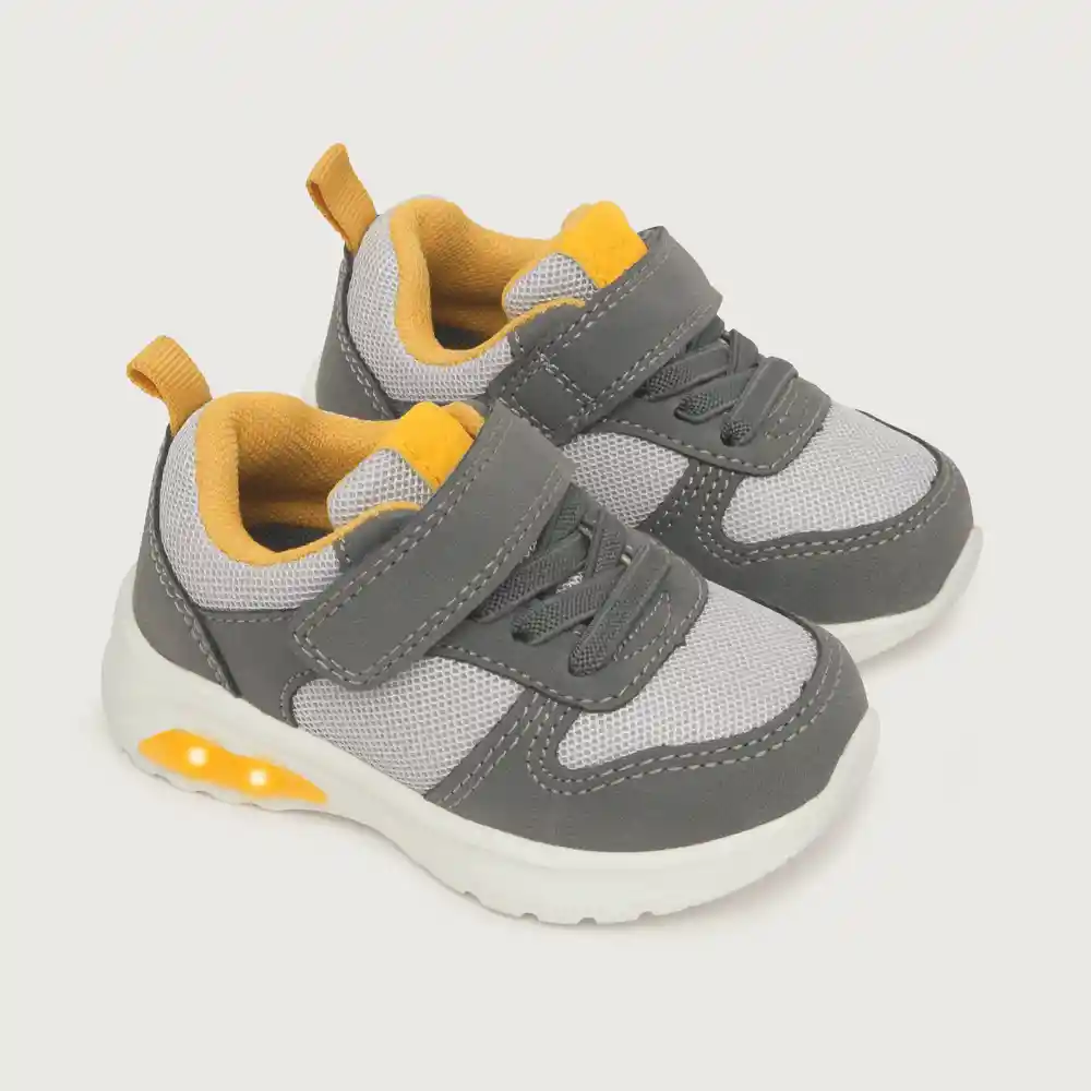 Zapatillas Luces Niño Gris Talla 20 Opaline
