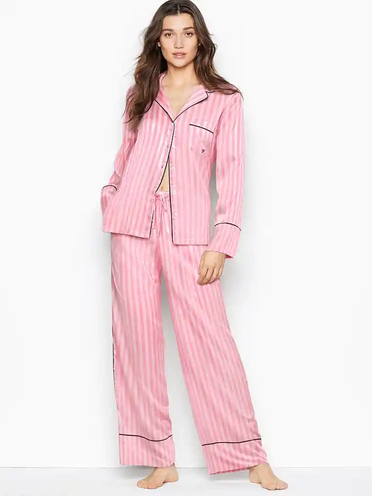 Victoria's Secret Pijama con Pantalón de Satén Color Rosa