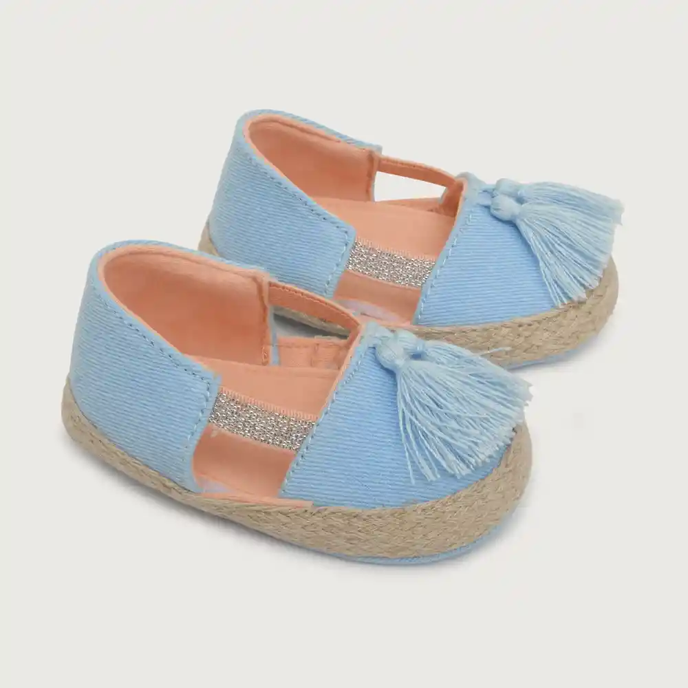 Zapatos Alpargata Textil Niña Celeste Talla 14