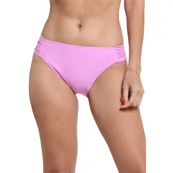 Bikini Clásico Costados Drapeados Lila Talla S Samia