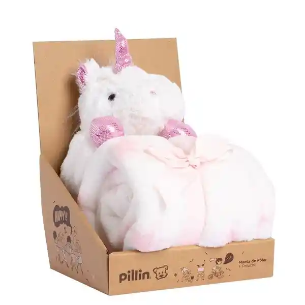 Pillin Frazada Con Peluche Rosada