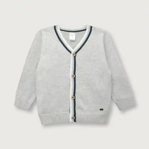 Chaleco Abierto Gris Melange de Bebé Niño Talla 3M Opaline