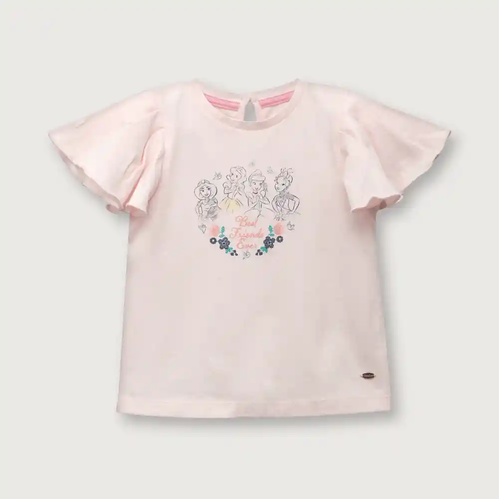 Polera Disney Princesas Niña Rosada Talla 12m