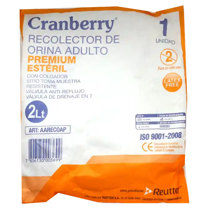Cranberry Recolector de Orina Adulto Estéril 