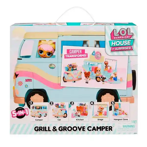 L.o.l Surprise! House Of Surprises!grill&groove Camper 5en1 !la Caravana Se Transforma!