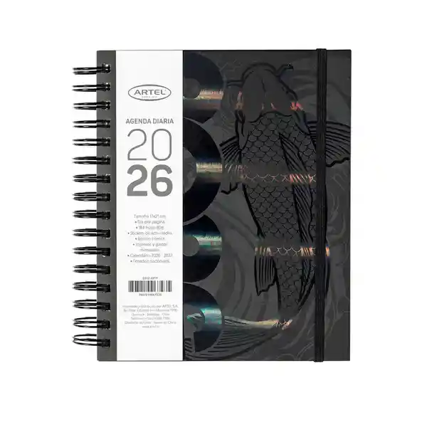 Artel Importado Agenda 2026 Espiral Dxp Pez Colores