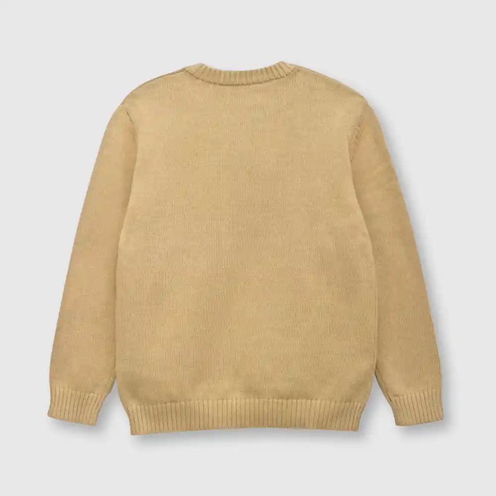 Sweater Con Parche De Niño Beige Talla 2a