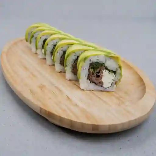 Churrasco, queso crema, cebolla carameli