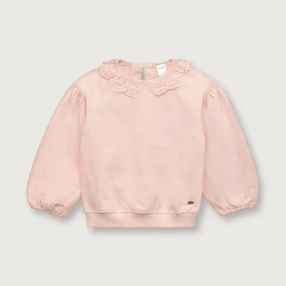Polerón Manga Grunge Para Niña Rosado Talla 6M Opaline
