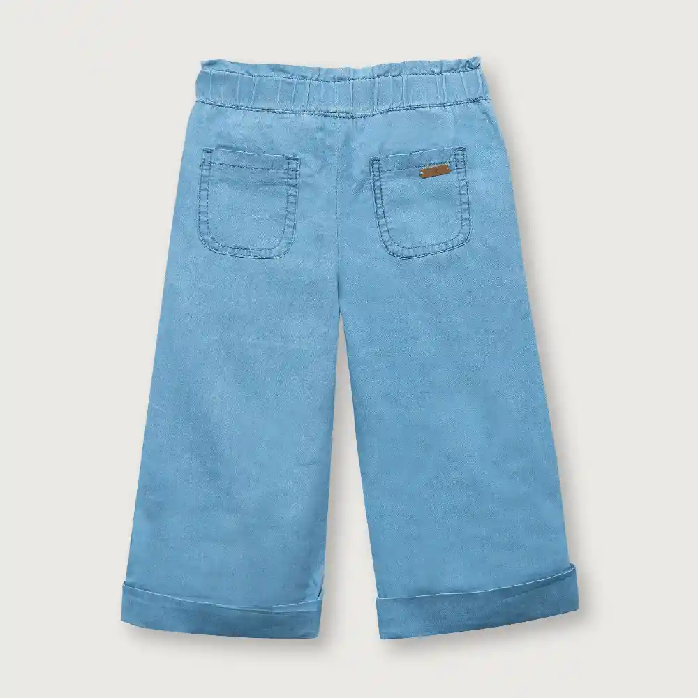 Jean Tipo Bombacho De Niña Denim Talla 12m