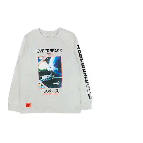 Polera Cosmic 333 Gris Melange 8 Años Ficcus