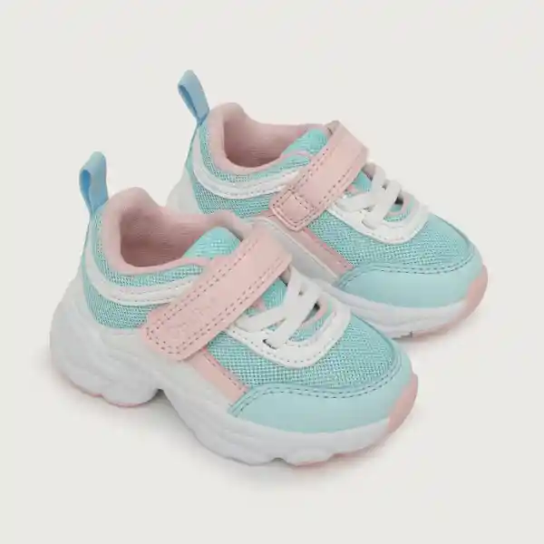Zapatillas Chunky Velcro Elástico Niña Menta Talla 28 Opaline