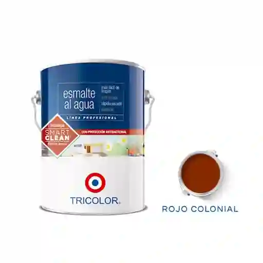 Tricolor Esmalte al Agua Profesional Rojo Colonial 3.78 L