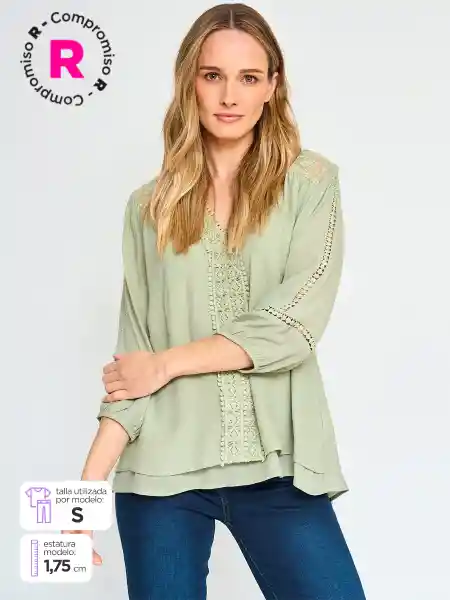 Aziz Blusa Delace Ess Menta XXL M34 S25