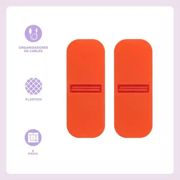 Set Clips Organizador Para Cable Naranja Miniso