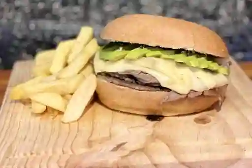 Churrasco luco palta + papas fritas
