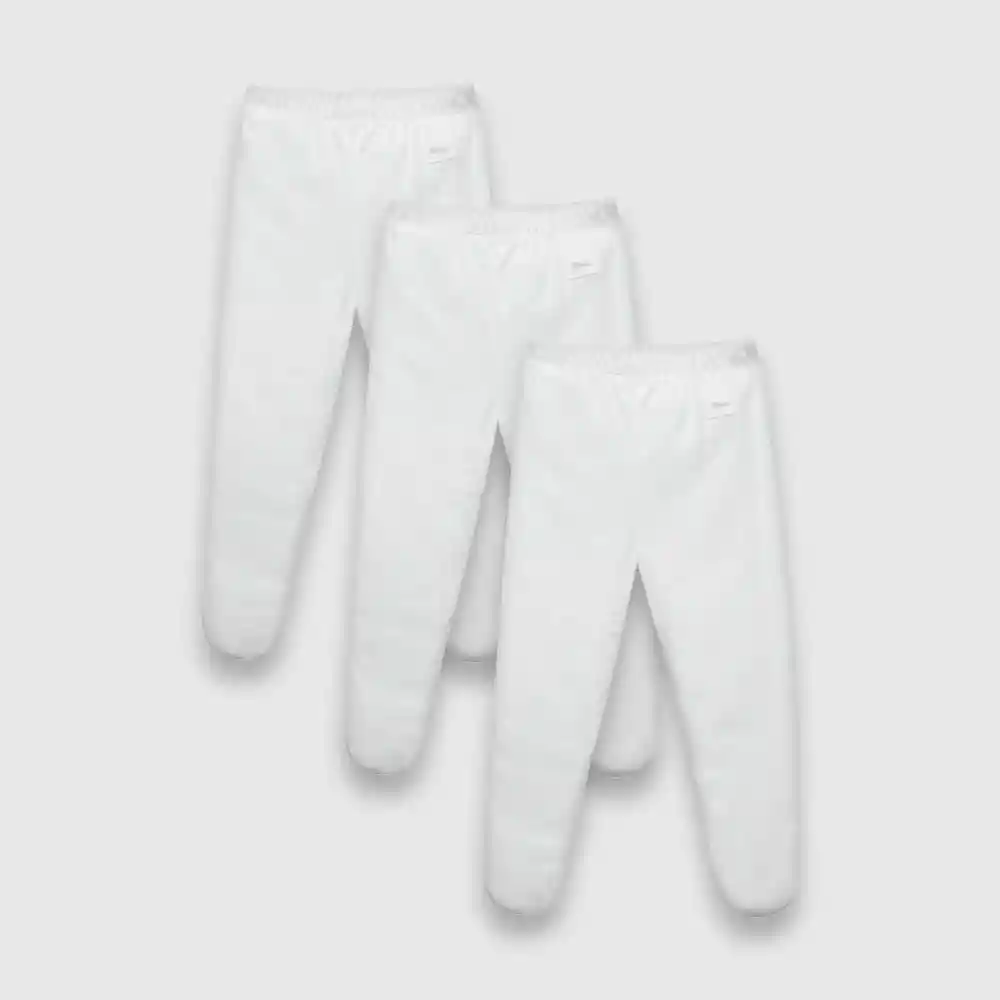 Pack Panty Ballerina De Algodón Bebé Blanca Talla 12/18m