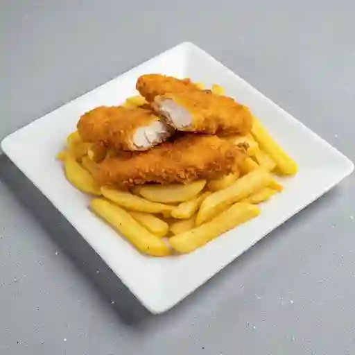 Papas fritas y tori furay