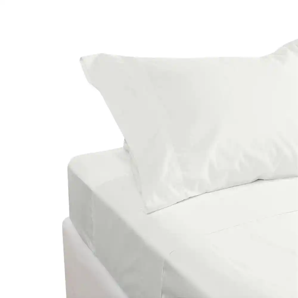 Krea Juego De Sábanas Lisas 2 Plazas 144 Hilos Ecru