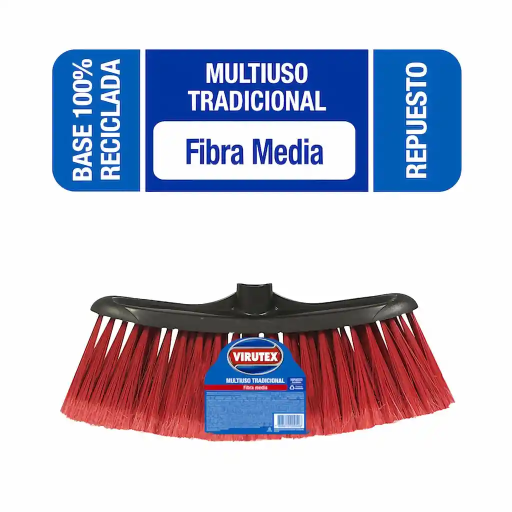 Virutex Repuesto de Escoba Fibra Media