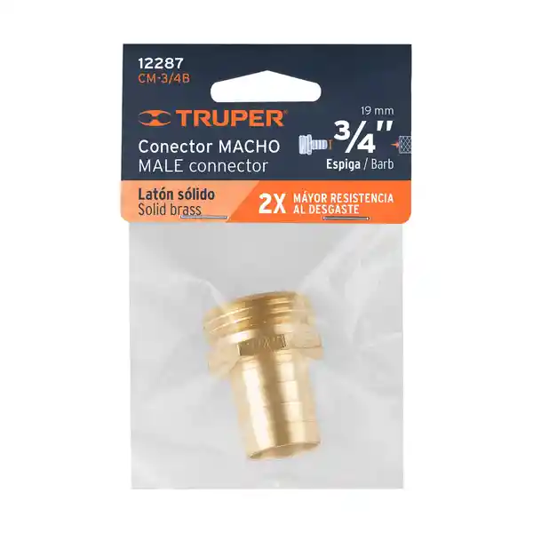 Truper Conector de Riego Con Espiga 3/4'' HE Rosca 3/4''