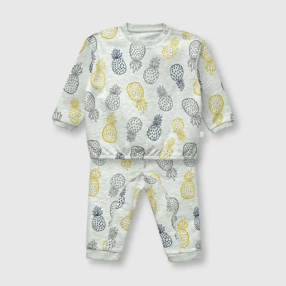 Conjunto Piñas De Bebe Niño Gris Talla 6/9m