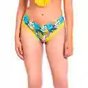 Bikini Calzón Tanga Reversible Tiro Alto Estampado Amarillo T. S Samia