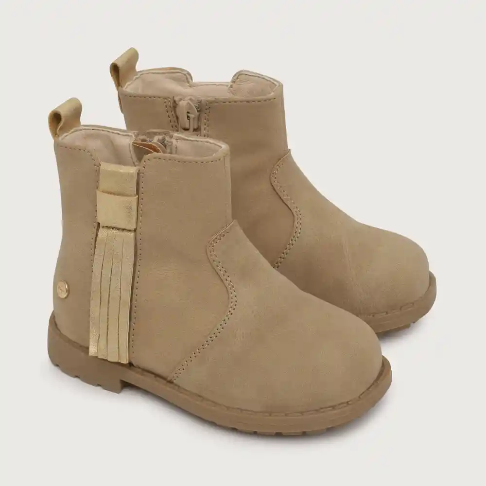 Botines Niña Metalizada Camel Talla 21