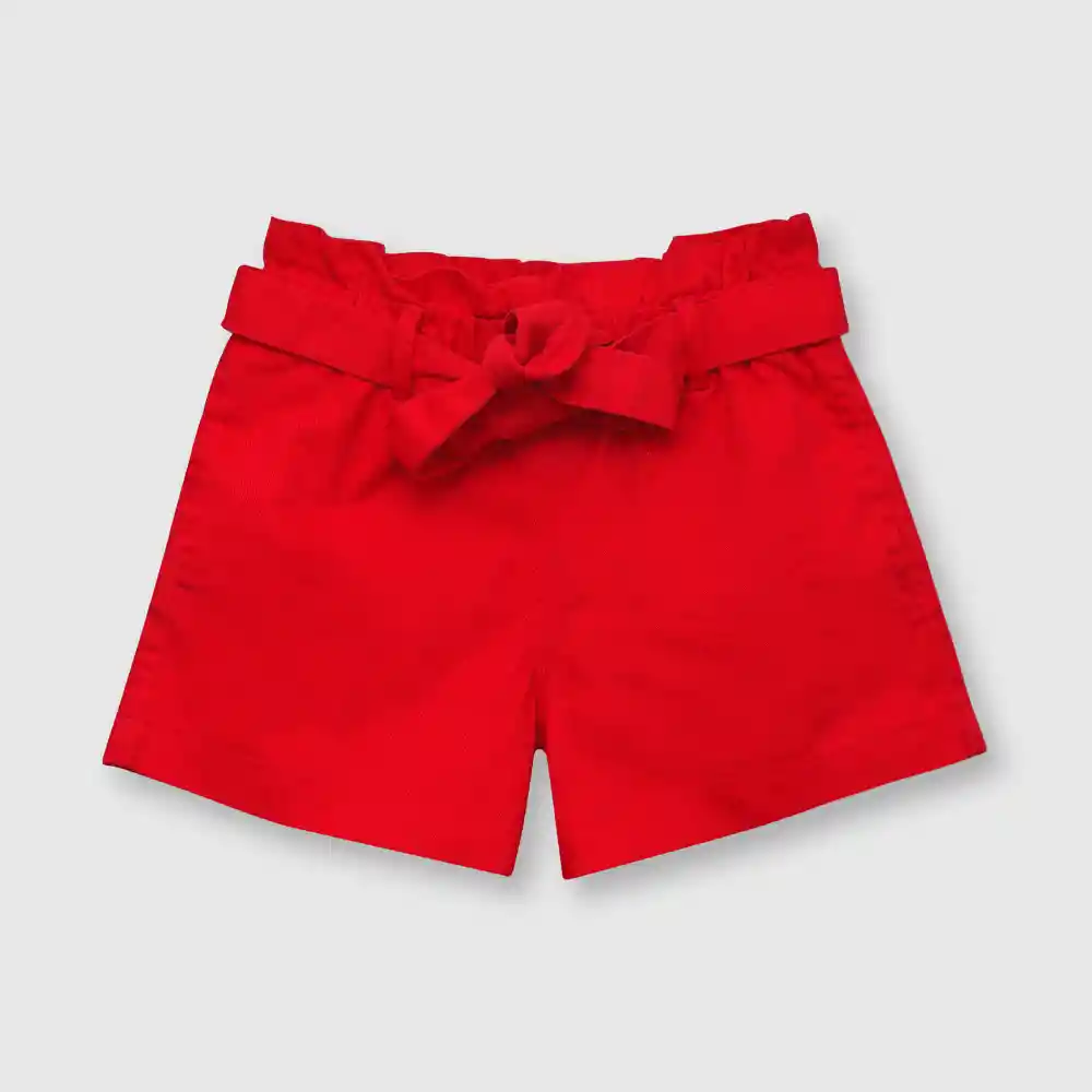 Short Recogido De Niña Rojo Talla 8a