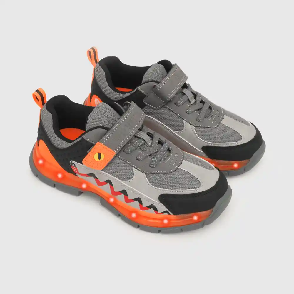 Zapatillas Luces De Niño Gris Talla 36